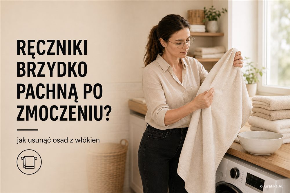 Dlaczego ręczniki pachną dobrze po wysuszeniu, ale zaczynają brzydko pachnieć zaraz po zmoczeniu i jak usunąć osad z włókien? — ilustracja AI